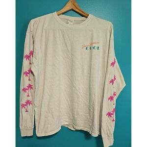 VTG Jonas Brothers Band Cool Shirt XL 90s Y2K Beach Palm Tree Long Sleeve Tee
